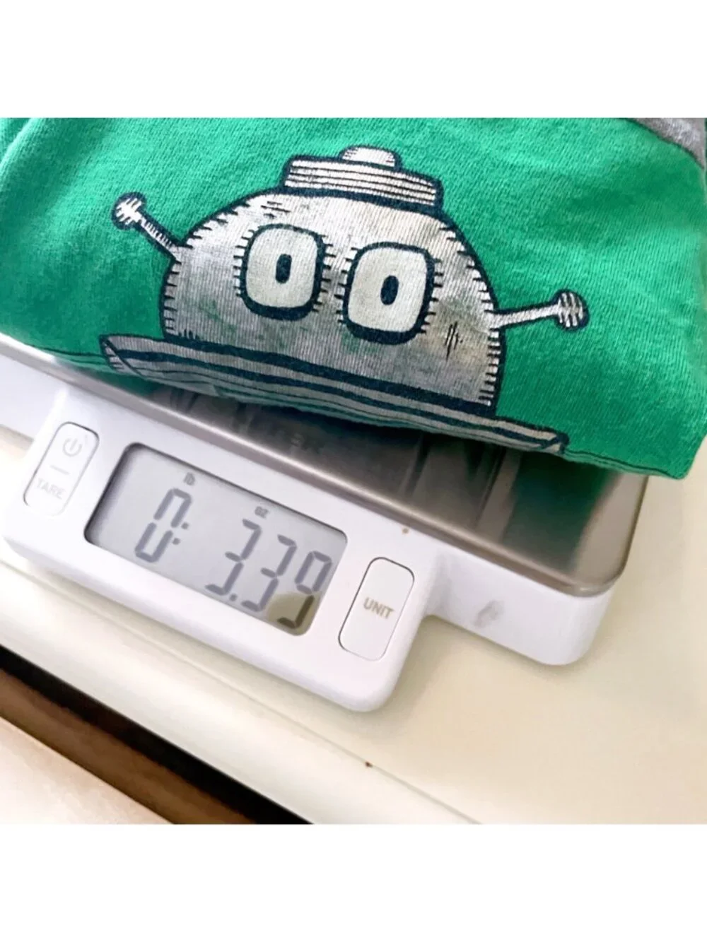 Hanna Andersson Green and Silver Robot Tee, Size 4